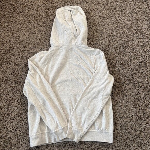 Nike Heather Gray Pullover funnel neck Hoodie M Women Cotton Blend Kangaroo Pock - Picture 3 of 6
